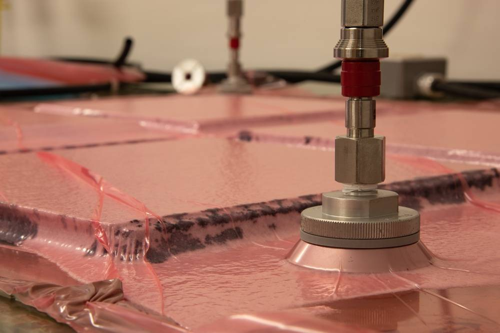 Vacuum bag part in progress